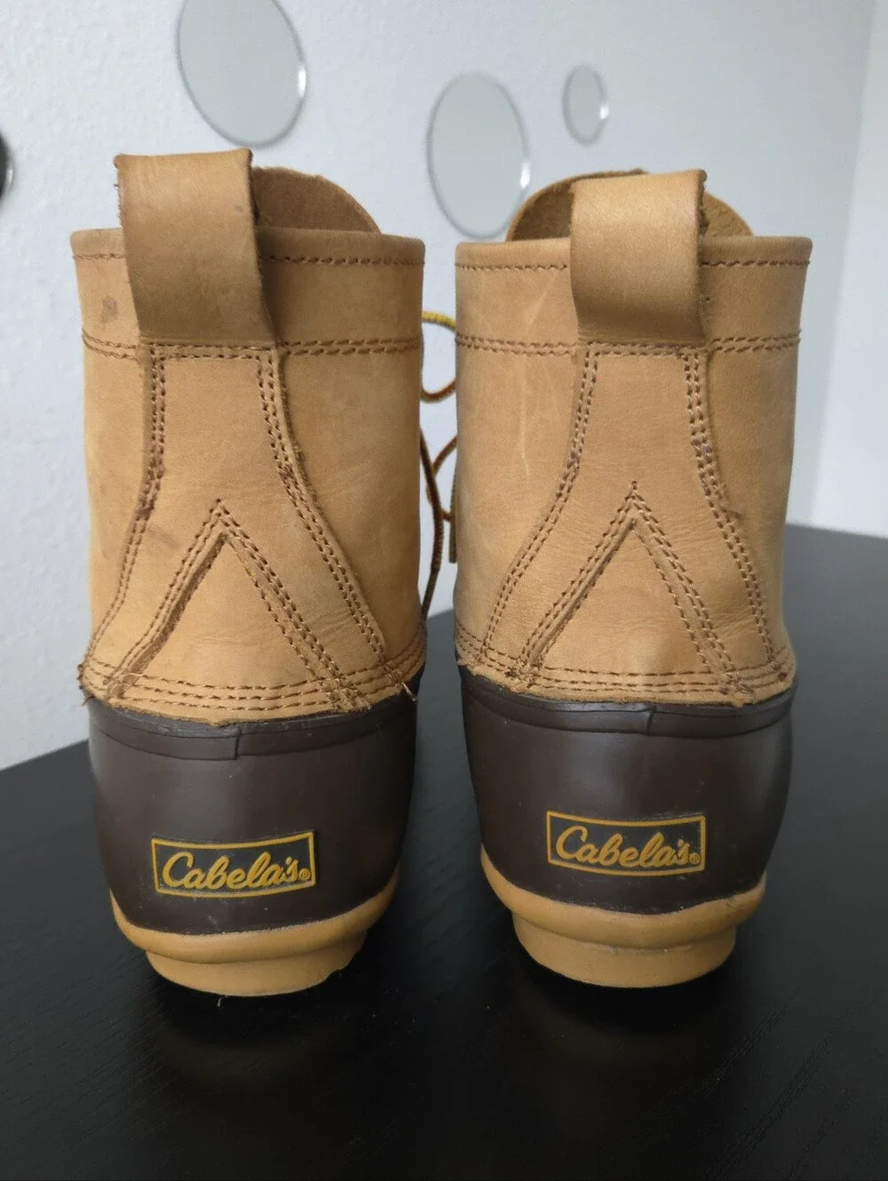 Cabela's Men's Leather Rubber Waterproof Duck Boots Thinsulate Steel Shank 11D